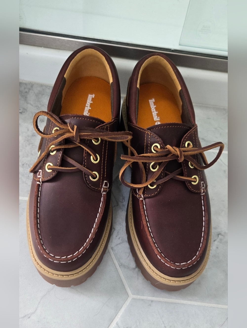 Timberland Brown Leather Womens Platform Boat Shoes  - Unboxed Unworn
